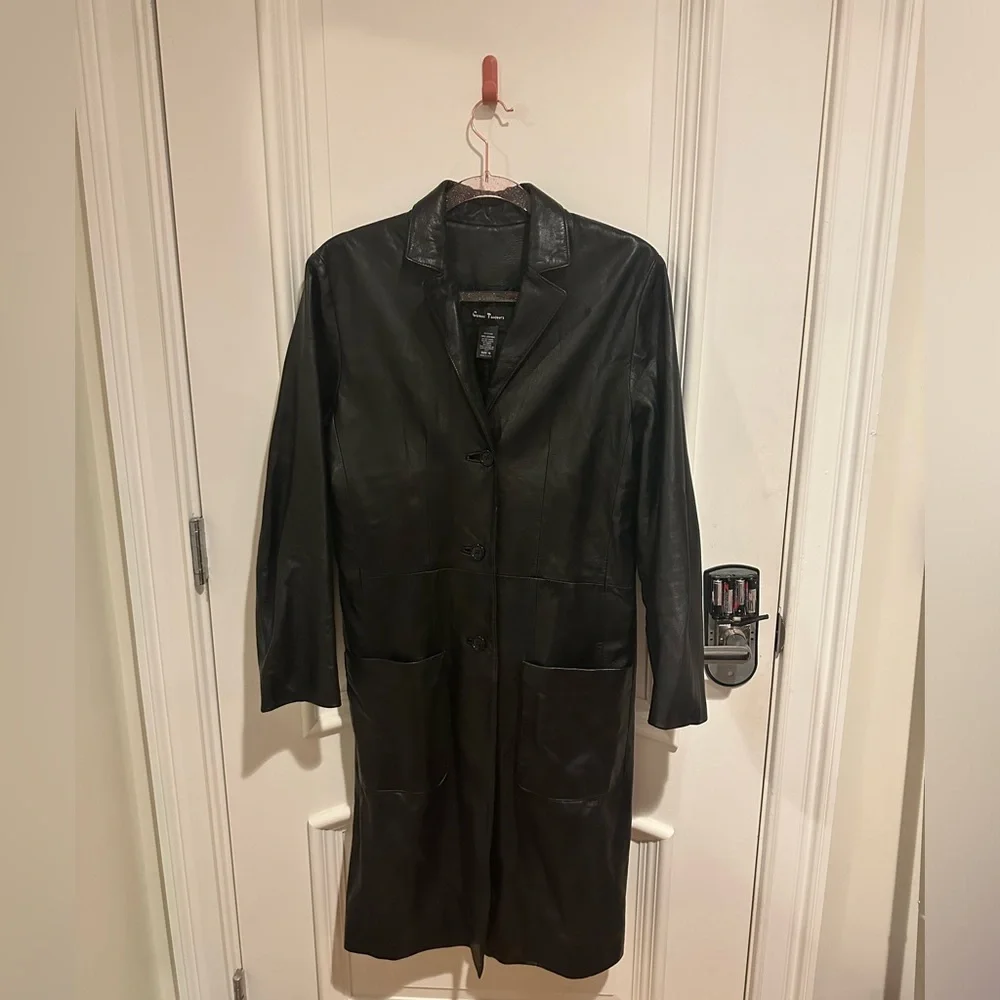 Comme Toujours black leather duster